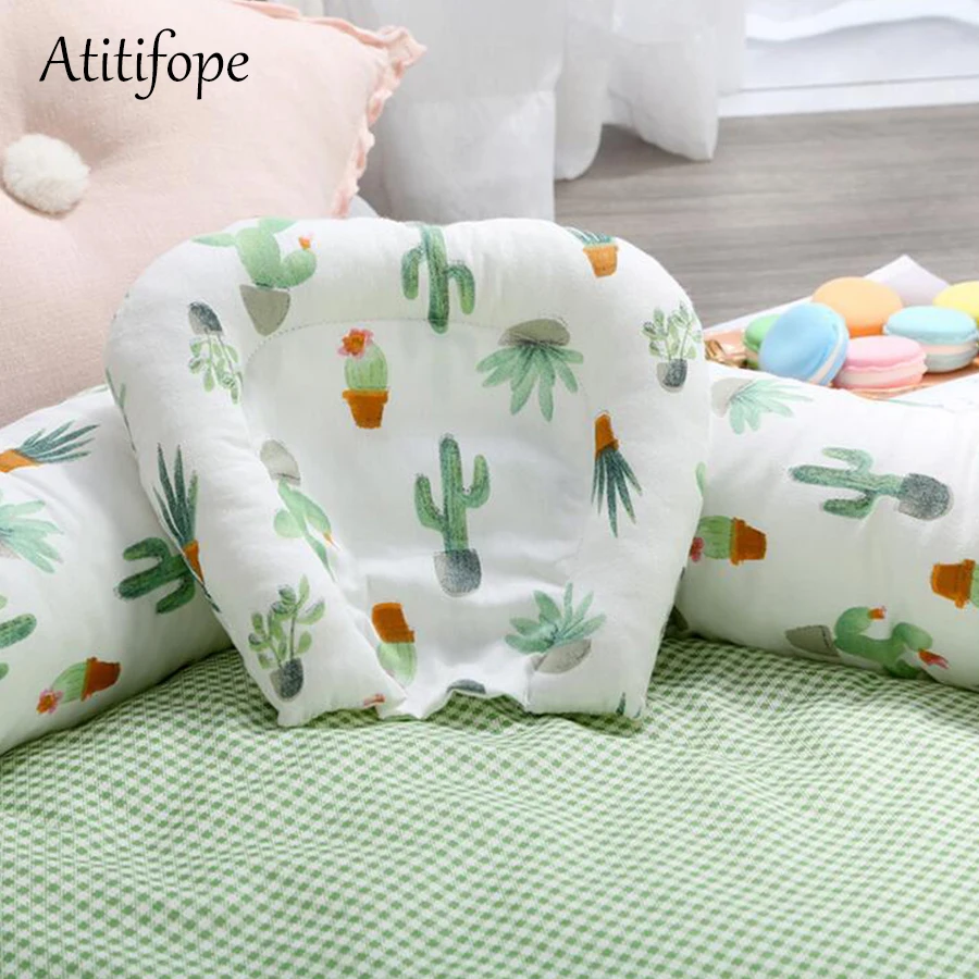90x55x15cm Baby Cotton Foldable Bed Removable Crib Portable Bionic Folding Bed Movable Cleaning Baby Bed