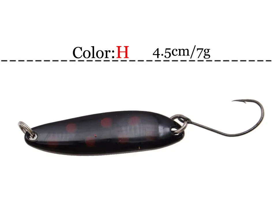 JYJ 1 шт. алюминиевый сплав 7 г 43 мм Металл Pesca форель Рыбалка воблер ложка приманка