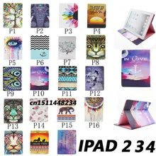 Nueva calidad Superior de La Flor animal de la historieta Caso Ranura Para Tarjeta de cuero de la pu para ipad 2 ipad 3 ipad 4 niño original de la cubierta elegante despierta caso