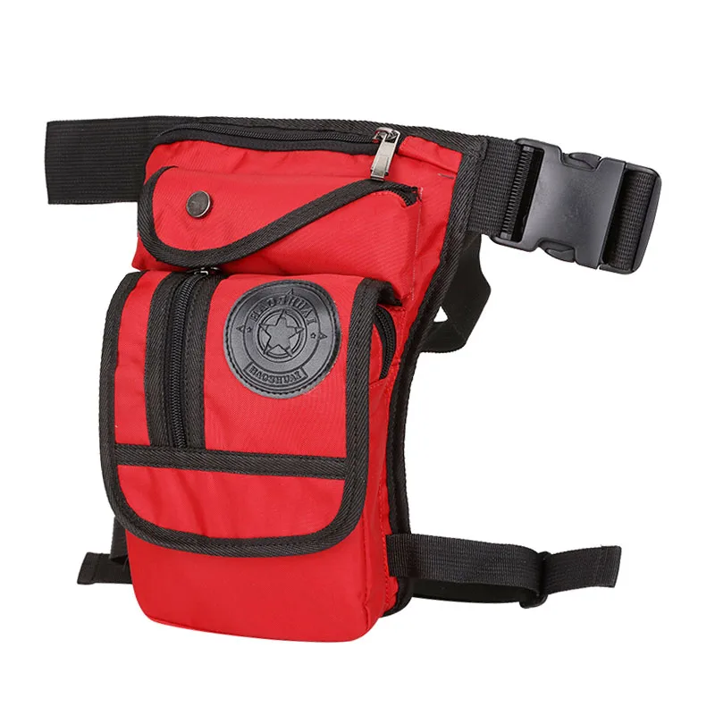 Мужская водонепроницаемая нейлоновая сумка с заниженной ногой, поясная сумка для бедер, Военная Тактическая Сумка для езды на мотоцикле, многофункциональная сумка - Цвет: Red Nylon