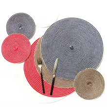 Round Placemat Table Mat Coaster Non Slip Cotton Solid Placemat Mat Yarn Woven Table Insulation Pad Kitchen Tools Accessories Round Placemat Table Mat Coaster Non Slip Cotton Solid Placemat Mat Yarn Woven Table Insulation Pad Kitchen Tools Accessories