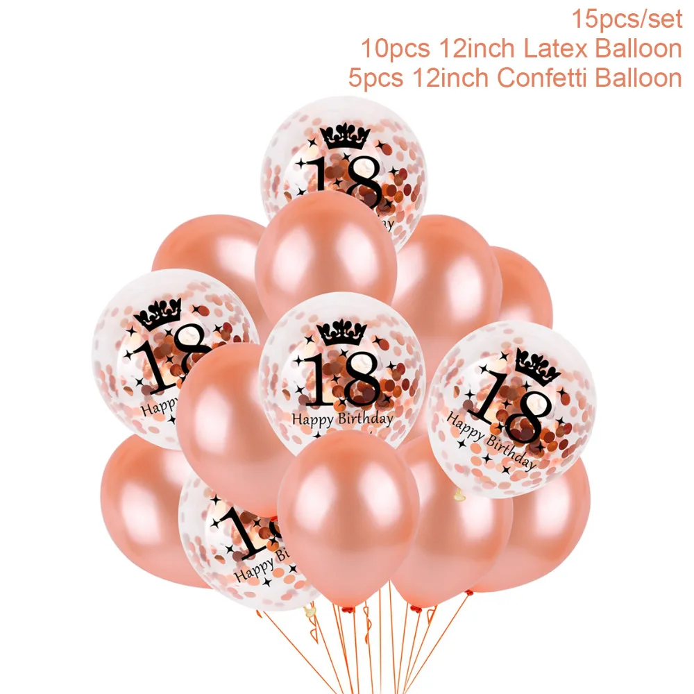 QIFU forever 18 Birthday Balloon Rose Gold 18th 18 Birthday Party Balloons Decor Adult 18 Years Girl Birthday Balloon Decor