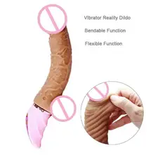2 Styles Realistic Dildo Flexible Penis Bendable Cock With Vibrator Dildos Adult Sex Products Sex Toys For Women men