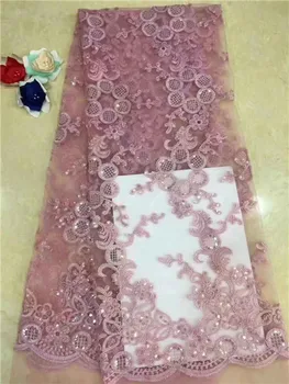 

Fashion French Lace Fabric High Quality African Tulle Embroidered Net Lace Fabric For nigeria Wedding