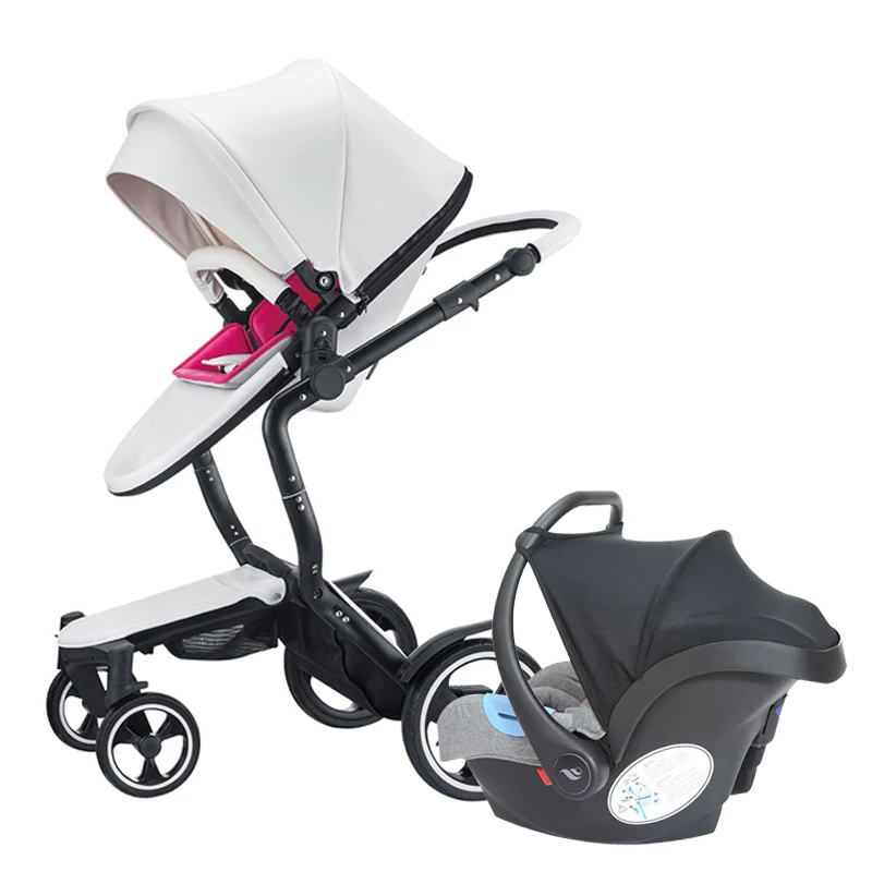 Foofoo 3 in 1 baby strollers and sleeping basket newborn baby carriage Europe baby pram gold frame w