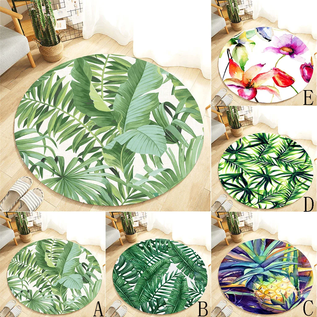 Ковер для гостиной современный круглый ковер кухня 3d Садоводство фланелевая гостиная Противоскользящий коврик ковер 60 см L0531