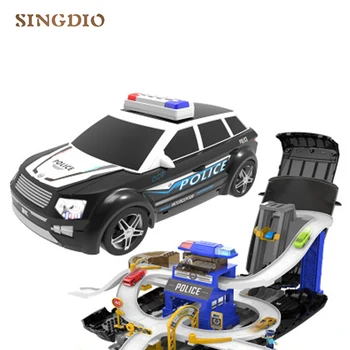

New alloy car model parking lot toy transformation deformation baby toy education gift toy children