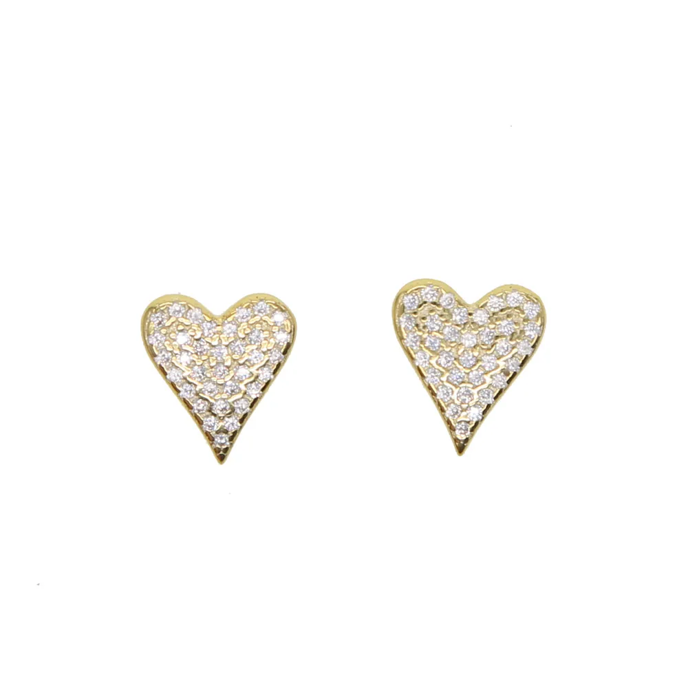 Real 925 Sterling Silver sweet mini shiny pave cz heart earrings necklace set cute girl women fashion delicate gift Jewelry sets