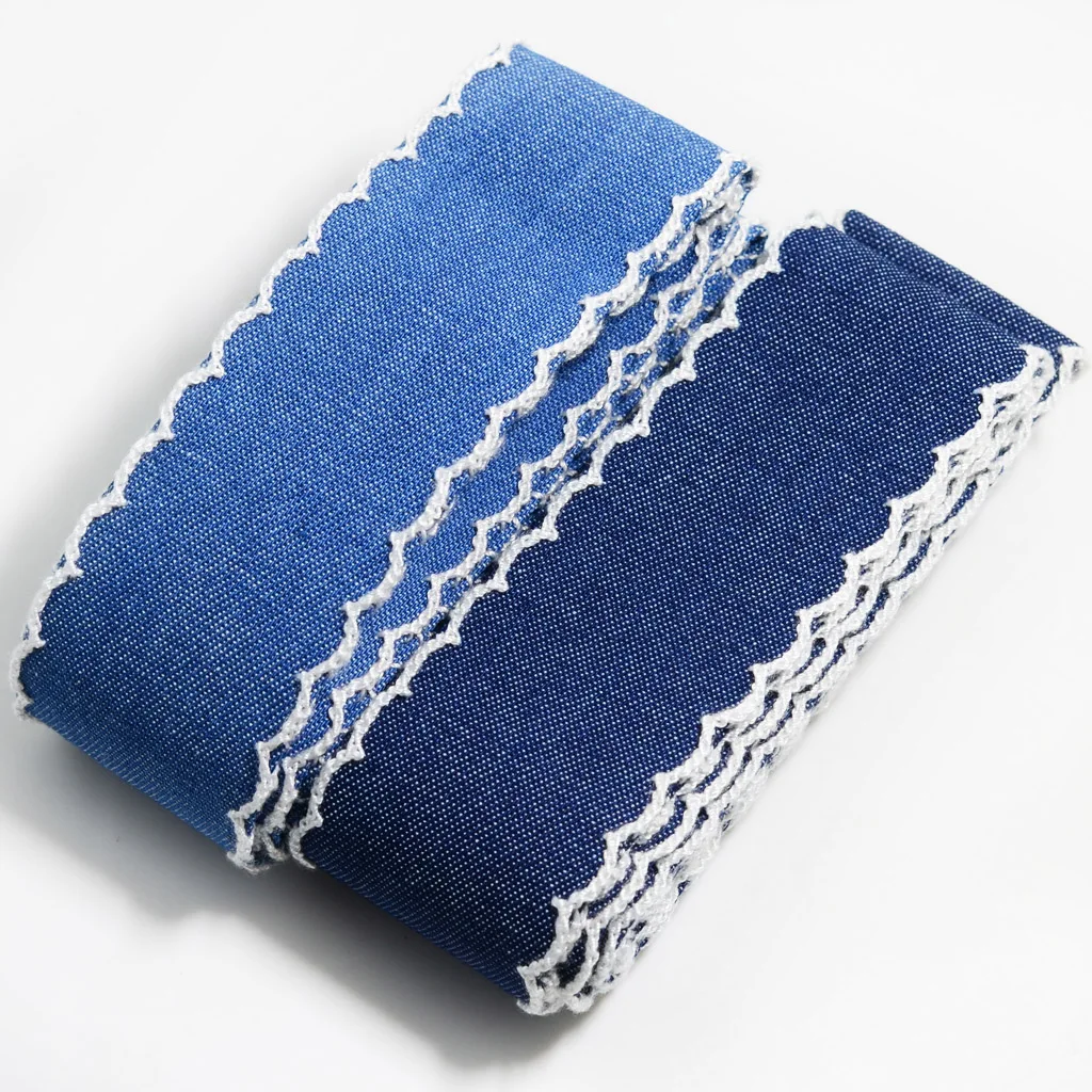2 Yards Denim Ribbon Jean Ribbon Sewing Trim for DIY Hair Bow Decoration Crafts  