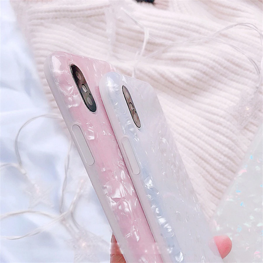 White-Dream-Shell-Pattern-Glitter-Phone-Case-For-IPhone-6-6s-7-8-7plus-8plus-X (3)