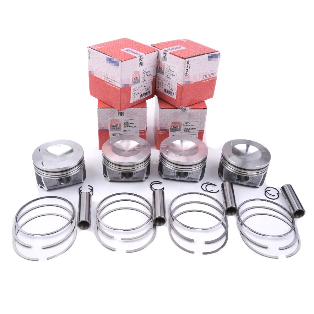 YCWIN 4x Pistons & Rings Assembly Pin Diameter 20mm 82.5mm STD For VW