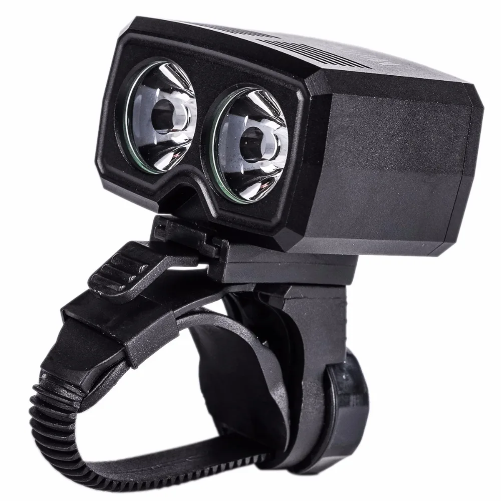WOSAWE Double LED USB Rechargeable Bicycle Lights 2400 Lumen Waterproof Mtb Built-in Battery Bike Front FlashLights