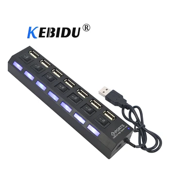 

Kebidu 480 Mbps High Speed 4/7 Port USB Hub With Power On/off Switch Expander Multiple Converter Adapter For MacBook PC Laptop