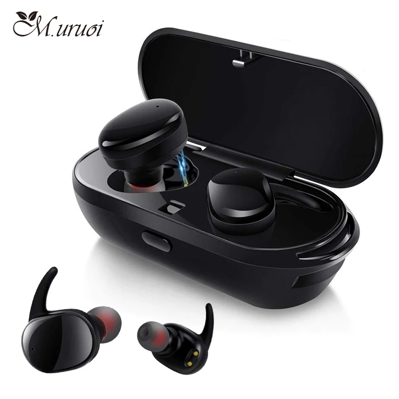 

M.uruoi Touch Bluetooth 5.0 Stereo Headsets IPX5 Waterproof Wireless Earbuds CVC 8.0 Noise Reduction Sport Earphones With HD Mic