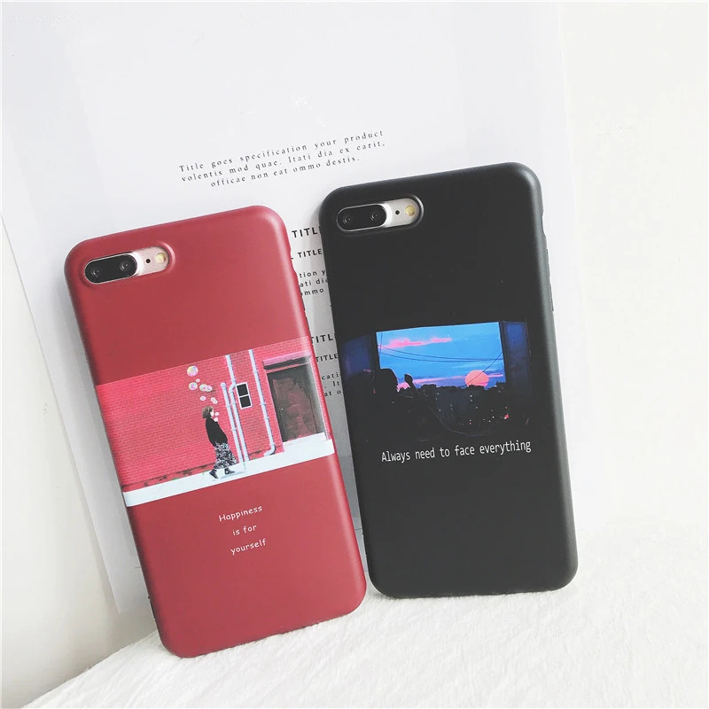 

Character illustration phone case for iphone 7 7Plus Retro style soft TPU Case For iphone X 6 6s 6Plus 8 8plus back cover