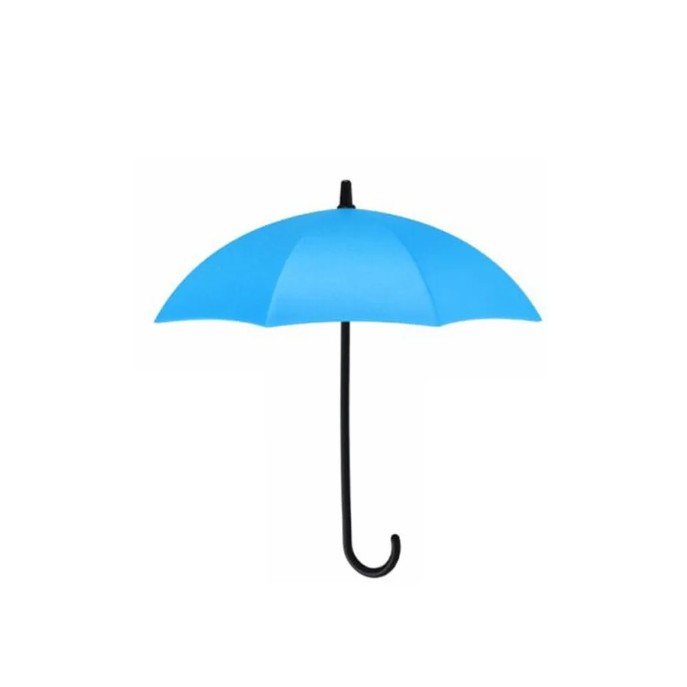 Маленький Зонт крючок настенный прочный настенный крючок для зонтика ключ заколка для волос держатель Вешалка Органайзер декоративная Прямая - Цвет: Blue