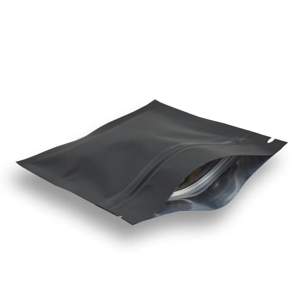 

1000pcs/lot DHL Shipping 12x18cm Black Frosted Top Zipper Aluminum Foil Packaging Bag Grip Seal Snacks Drysaltery Food Storage