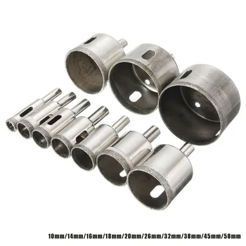 

10Pcs/Lot hole saw 10-50mm hole saw set Drill Bits Set For Ceramic Tile Marble concrete hole saw diamond Drilling Tool