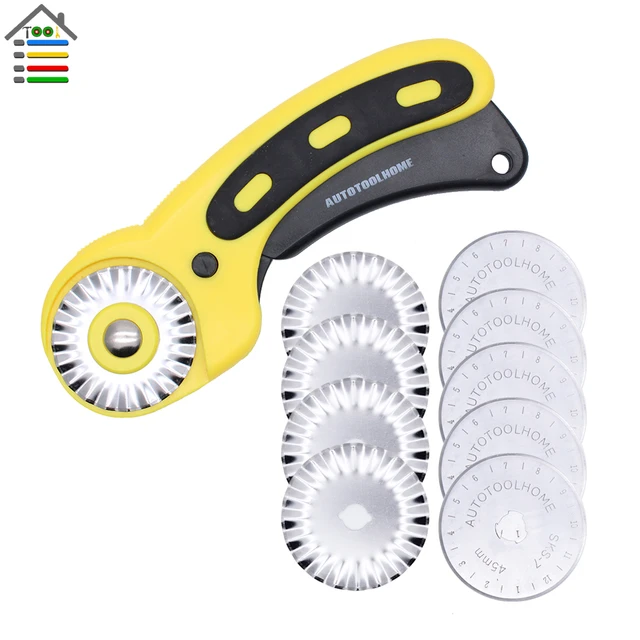 Patchwork Rotary Cutter SET Paper Cutting Tools 45mm Rotating Skip Blade  Easy-tearing Olfa Tool DIY Sewing Quilting Accessories