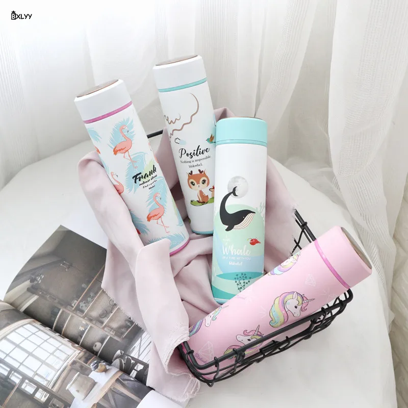 

BXLYY 2019 New Stainless Steel Cartoon Vacuum Flask Male and Female Students Cute Cup Thermos Sports Shaker Unicorn Party Gift.8