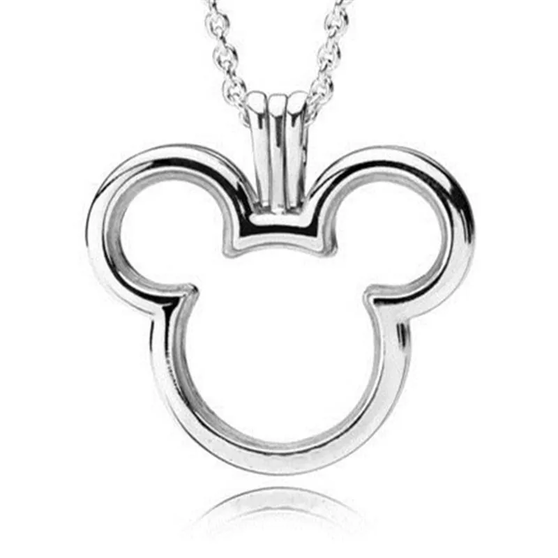 

925 Sterling Silver Micky Floating Locket Pendant Charm Fit Original Branded Bracelet Bangles Necklace Women DIY Jewelry Gift