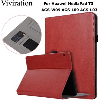 

Sleep Wake Faux Leather Tablet Smart Case For Huawei MediaPad T3 10 AGS-L09 AGS-W09 Slim e-Books Flip Stand Shell For Huawei T3