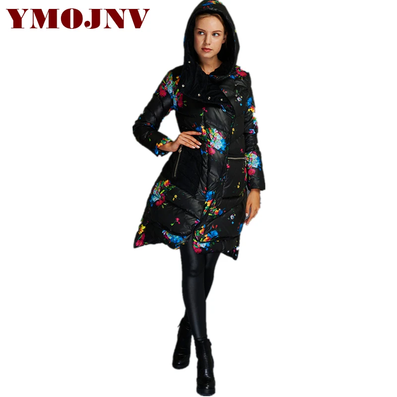 YMOJNV модная новая коллекция зимняя куртка женская толстая верхняя одежда средней