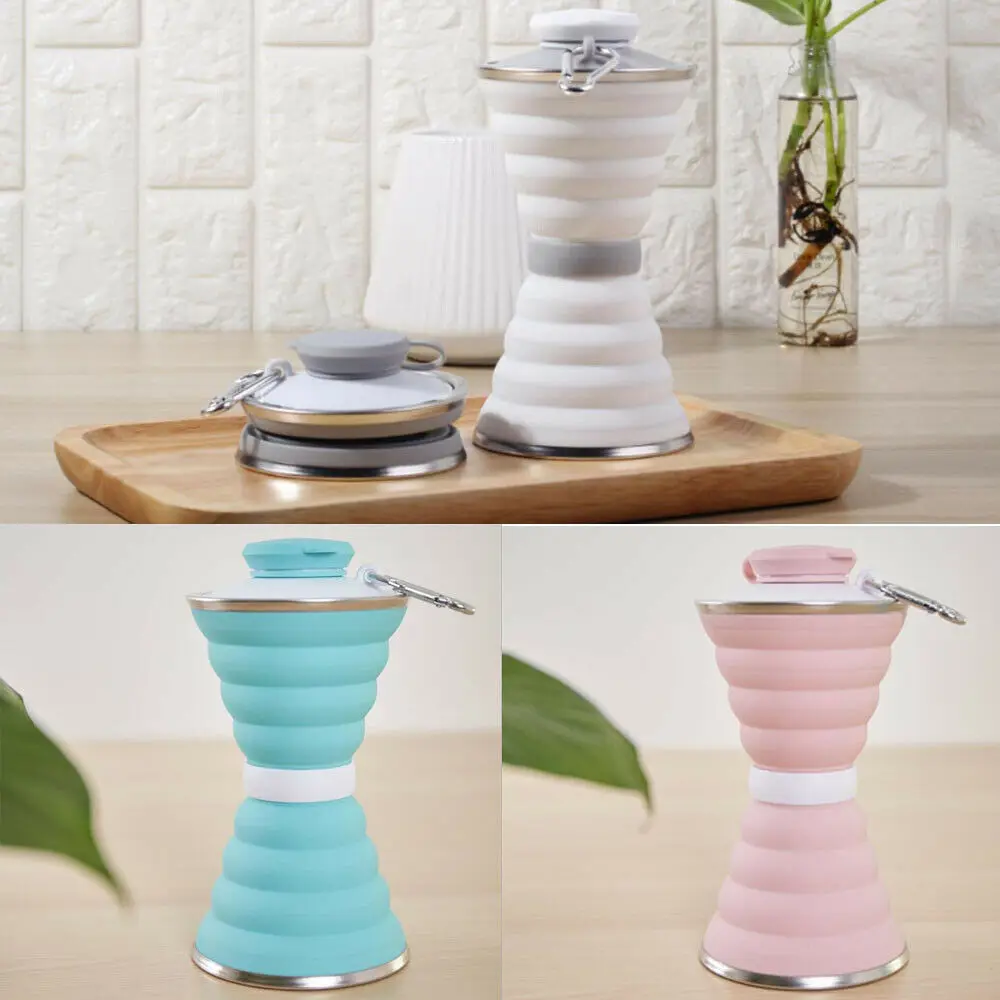 

Telescopic Cup Outdoor 500ml Collapsible Travel Mugs Silicone Mug Coffee Mugs Reusable Sport Folding Cup Camping Equipment