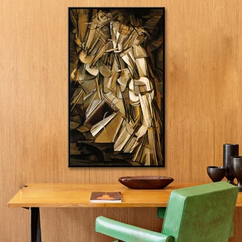 

Marcel Duchamp Nude Descending a Staircase Morden Wall Art Print And Poster Canvas Painting Picture For Living Room Home Decor