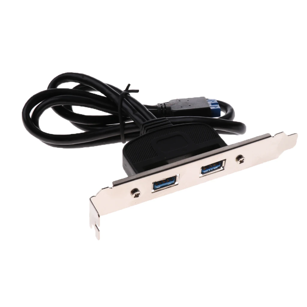 Dual USB 3.0 Female Rear Back Panel to Motherboard 20pin Connector Cable 