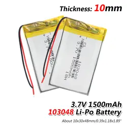 1/2/4 шт 2019 Новый 1500 mAh литий-полимерная литий Li Po 3,7 V Вольт Батарея с модуль печатной платы Мощность банк E-Book gps сменная батарея