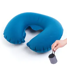 Hewolf Outdoor Portable Camping Inflatable Pillow U-shaped Folding Quick Air Inflate Headrest Airplane Travel Waist Neck Pillow