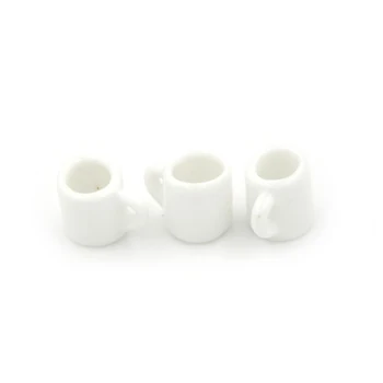 

3pcs White Coffee Tea Cups Mugs Porcelain Mug Kit Tableware Dollhouse Kitchenware Accessories Furniture Toys Dollhouse Miniature