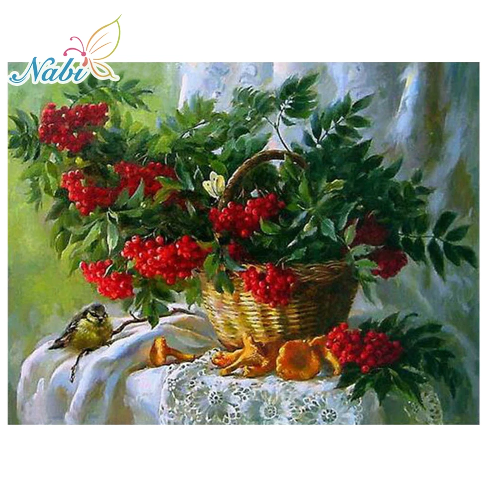 

Nabi Floral Diamond Mosaic sale Picture of Rhinestones Diamond Embroidery Cross Stitch Baskets Kit Full Square Diamond F1533