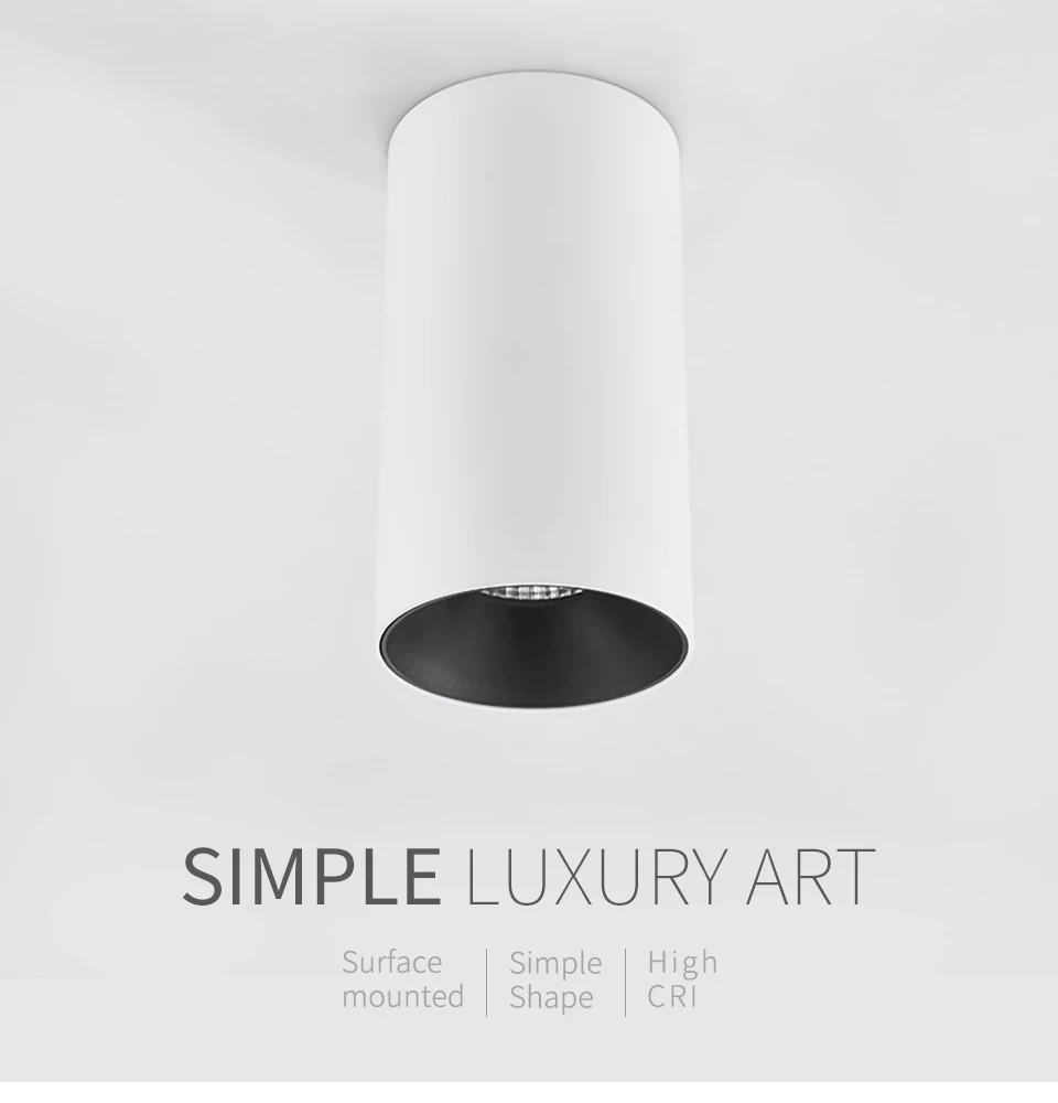 Sala de Estar Luzes do Ponto Scon Única Fileira Redonda Superfície Moderna Montada 7 w 12 Cob Led Teto Cri 93 12 estar redonda superfície moderna montada 7 w
