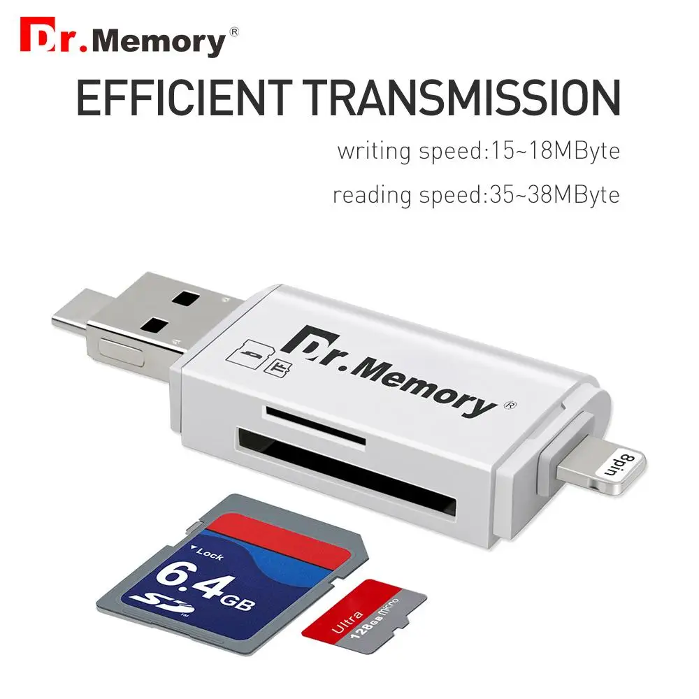 Dr. Memory внешнее хранилище microsd TF кардридер usb 3,0 sd-карта адаптер для iphone 6s 7 plus IOS10 многофункциональная металлическая флешка