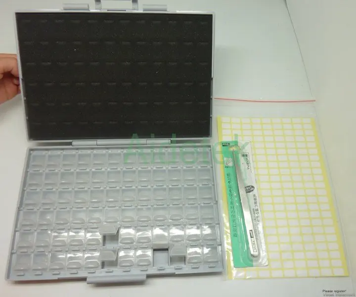 SMT resistor storage box Organizer 0603 0805 72 compartments 198 labels