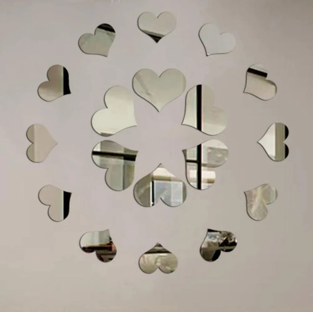 

Acrylic 3D love combination mirror effect wall decal home decoration fashion and modern atmosphere.