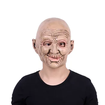 

Realistic Old Man Rubber Latex Mask Bald Wrinkled Adult Halloween Face Masks Masquerade Prop Horror Movie Cosplay Party Mask