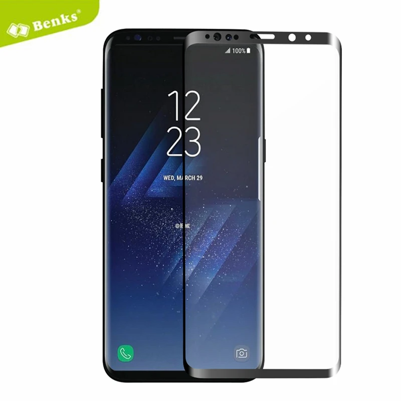 

For Samsung GalaxyS9 Plus Tempered Glass Original BENKS For Galaxy S9+ Screen Protector 3D Curved Protective Film LCD Guard