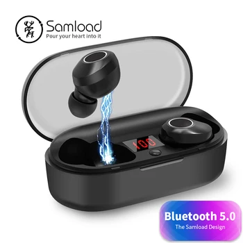 

Samload Bluetooth 5.0 Headphones 4D Deep bass Wireless Earphones Cordless Headset with Charging Box For iPhone 7 8 X Sony Xiaomi