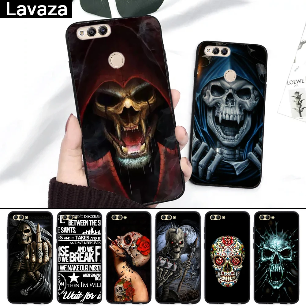 

Lavaza Grim Reaper Skull Skeleton Coque Silicone Case for Huawei Honor 6A 7A 3GB Pro 7X 8 Lite 8X 8C 9 Note 10