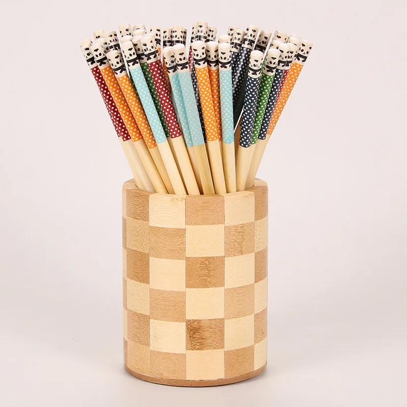 

10pairs Bamboo Panda Chopsticks Reusable Tableware Dinning Eating Japanese Chopstick for Gift Sushi Food Sticks