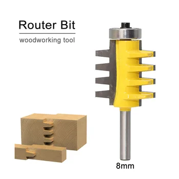 

8 Shank Rail Reversible Finger Joint Glue Router Bit Cone Tenon Woodwork Cutter Power Tools Router Bit