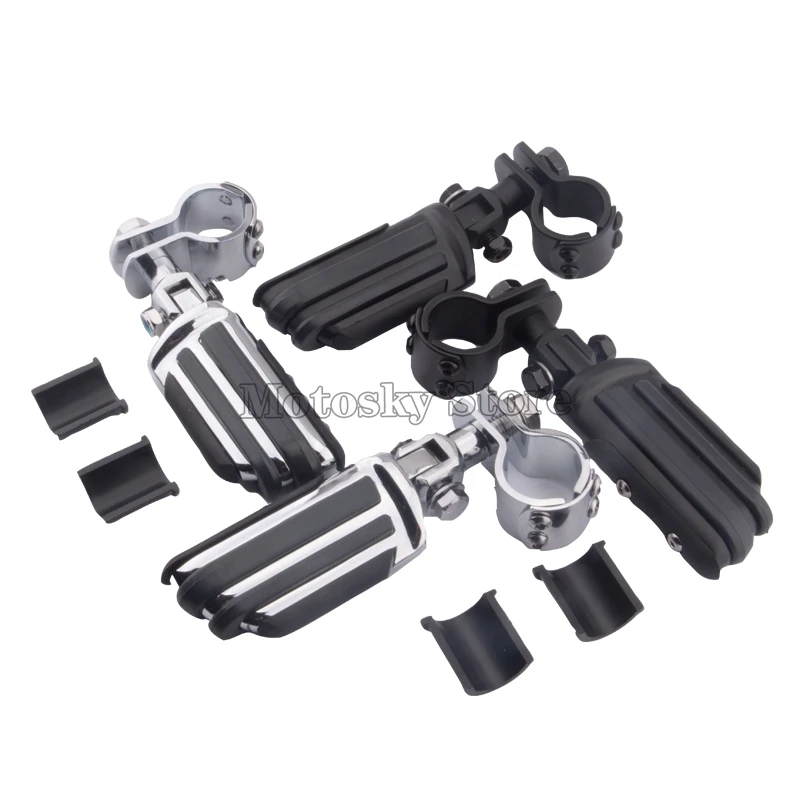 1/4" 25 35mm Motorcycle Adjustable Highway Crash Bar Foot Pegs Mount