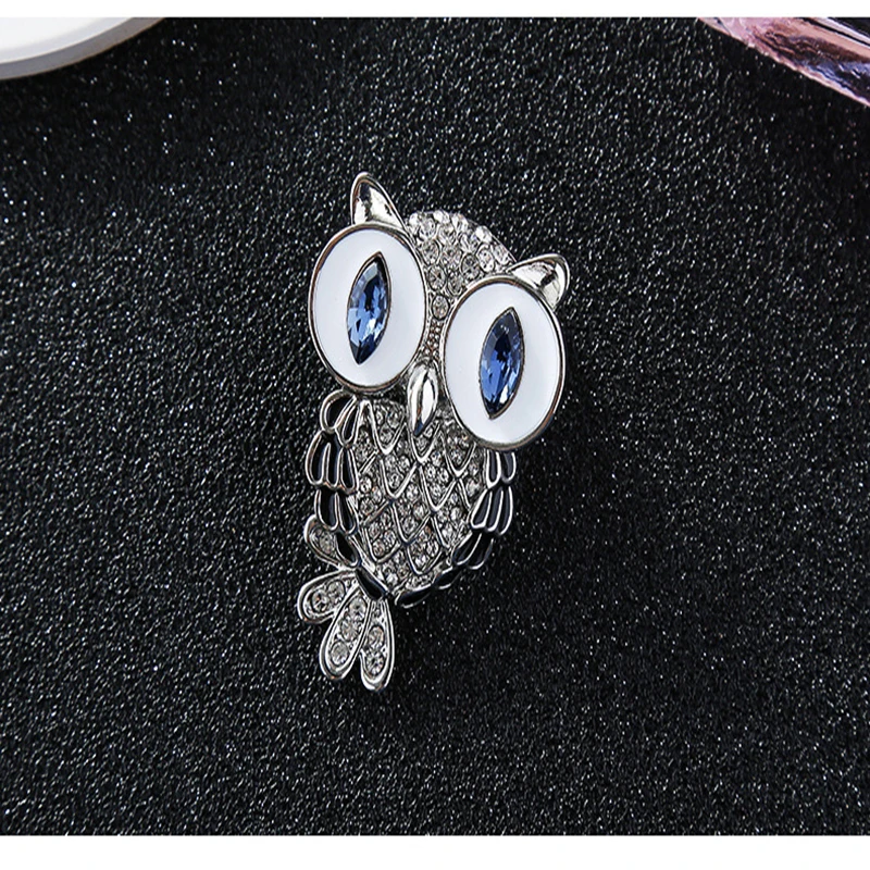  Qevila Jewelry brooch Women's Men's Owl Korean beautiful brooches silver brooch 925 sterling silver For Women Pins  Collar Gift (3)