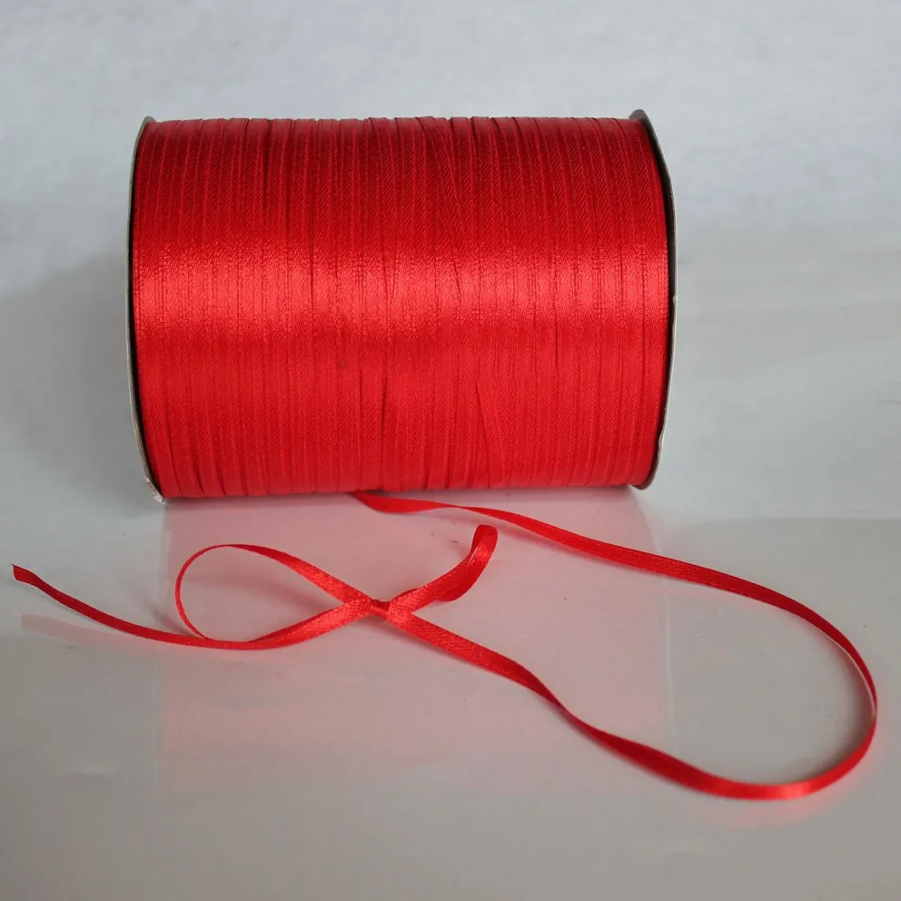 

1/8" 3mm Red Gift Packing Tape Cord Satin Ribbon Belt+880yds/Roll Wedding Part Decoration /DIY Craft Accessories