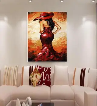 

Hand Painted Women Modern Abstract Palette Knife Textured Oil Painting On Canvas Wall Art Picture For Home Decoration