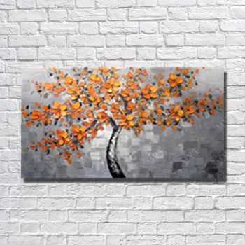 

Wall Design Beautiful Flower Tree Painting Modern Hand Painted Oil Painting on Canvas Living Room Wall Pictures No Framed