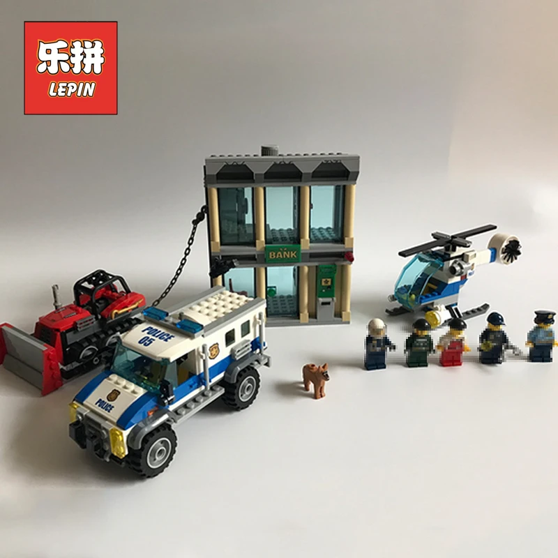 

Lepin City Police 02019 the Bulldozer Break-in Set Compatible Legoinglys City Police 60140 Building Blocks Model Kids Toys Gift